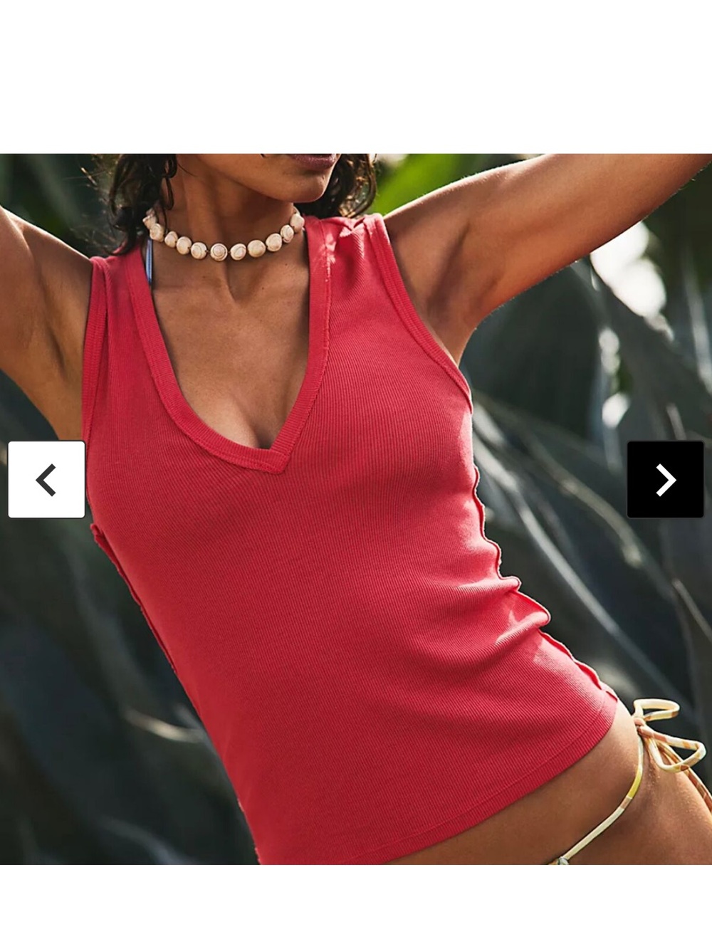 Free People V-neck Tank Top pink size XS